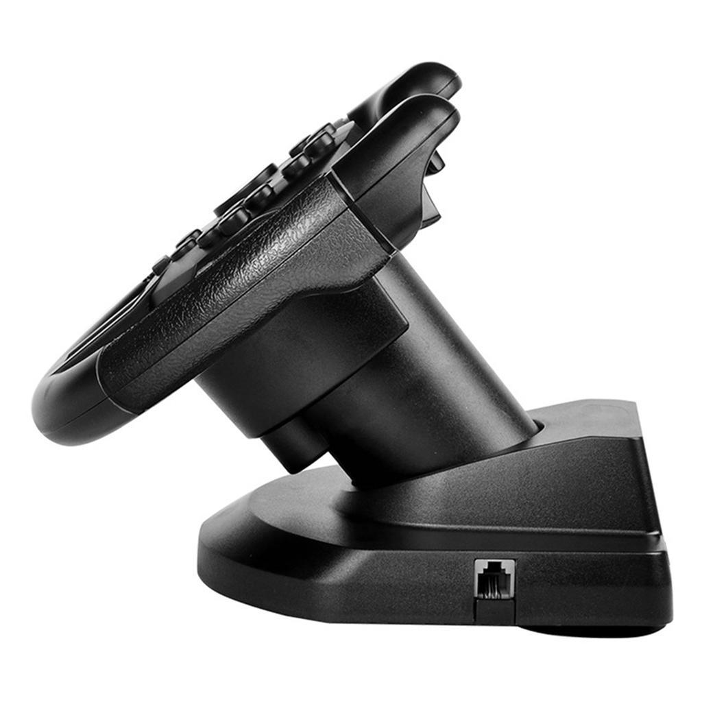 Gaming Vibration Racing Steering Wheel and Brake Pedals for PS3/PC USB Black