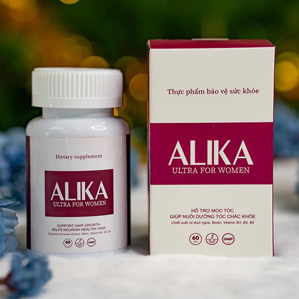 Viên uống Alika Ultra for Women, Ngăn Rụng Tóc, Kích Thích Mọc Tóc, Giúp Tóc Đen Mượt Dành Cho Nữ, Tặng Mũ Trùm Tóc Ngẫu Nhiên