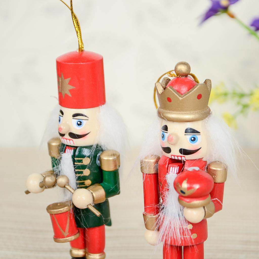 Các Loại Gỗ Handpainted Ngân Khánh Óc Chó Lính Tượng Xmas Trang Trí Orna