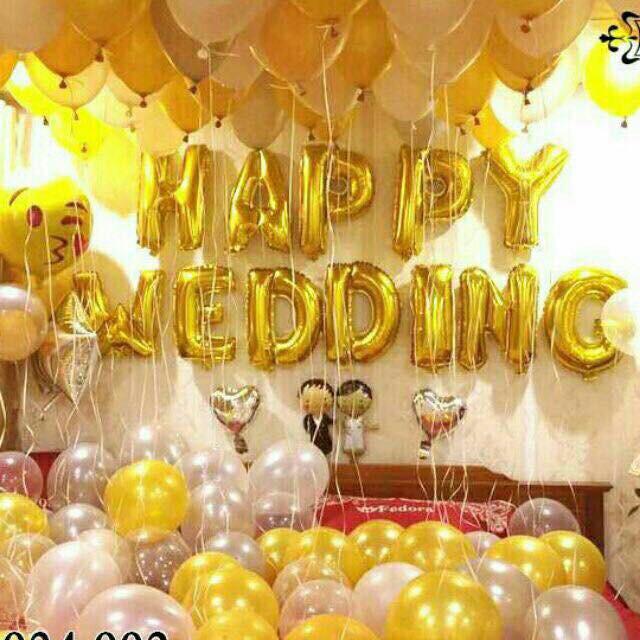 Set Bóng Trang Trí Phòng Cưới Happy Wedding Trang Trí Phòng Tân Hôn