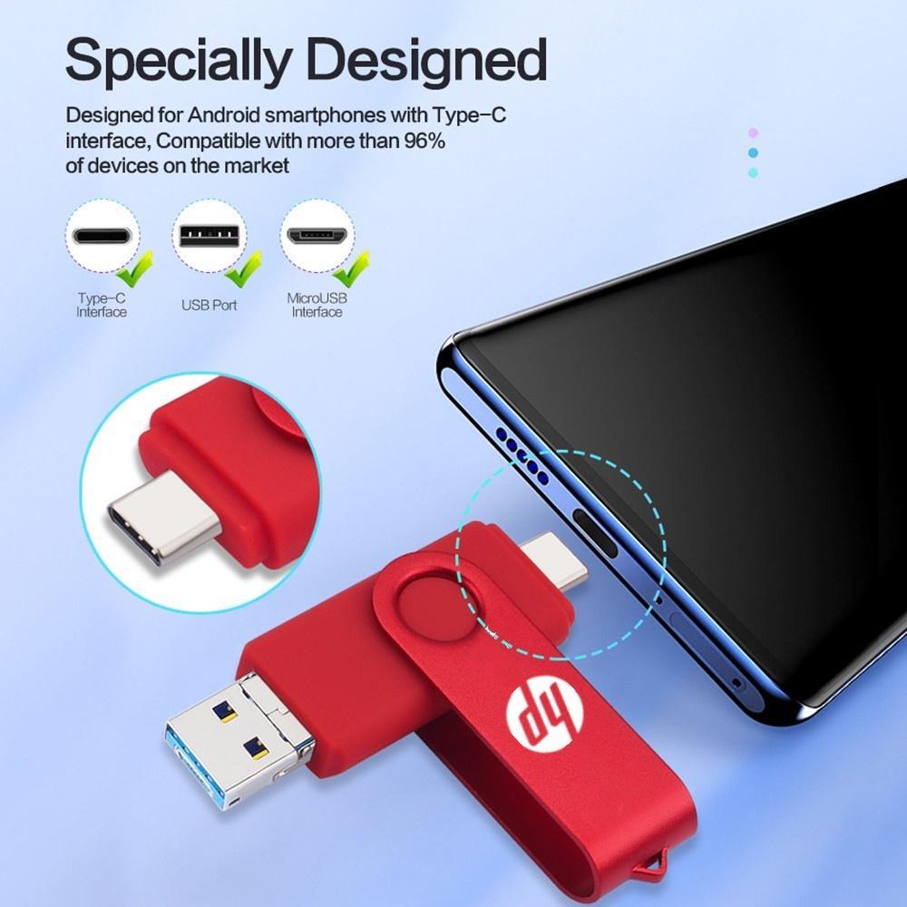 Usb 3.0 Type C & Micro USB 128GB 3 Trong 1 HP