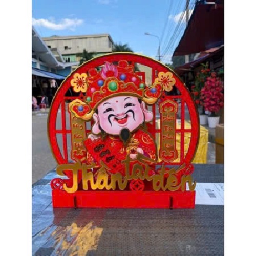 MẪU MỚI Thần Tài lắc đầu để bàn làm việc có Led, bàn khách, Khánh Liễn trang trí Tết , phụ kiện trang trí Năm Mới 2025 size lớn