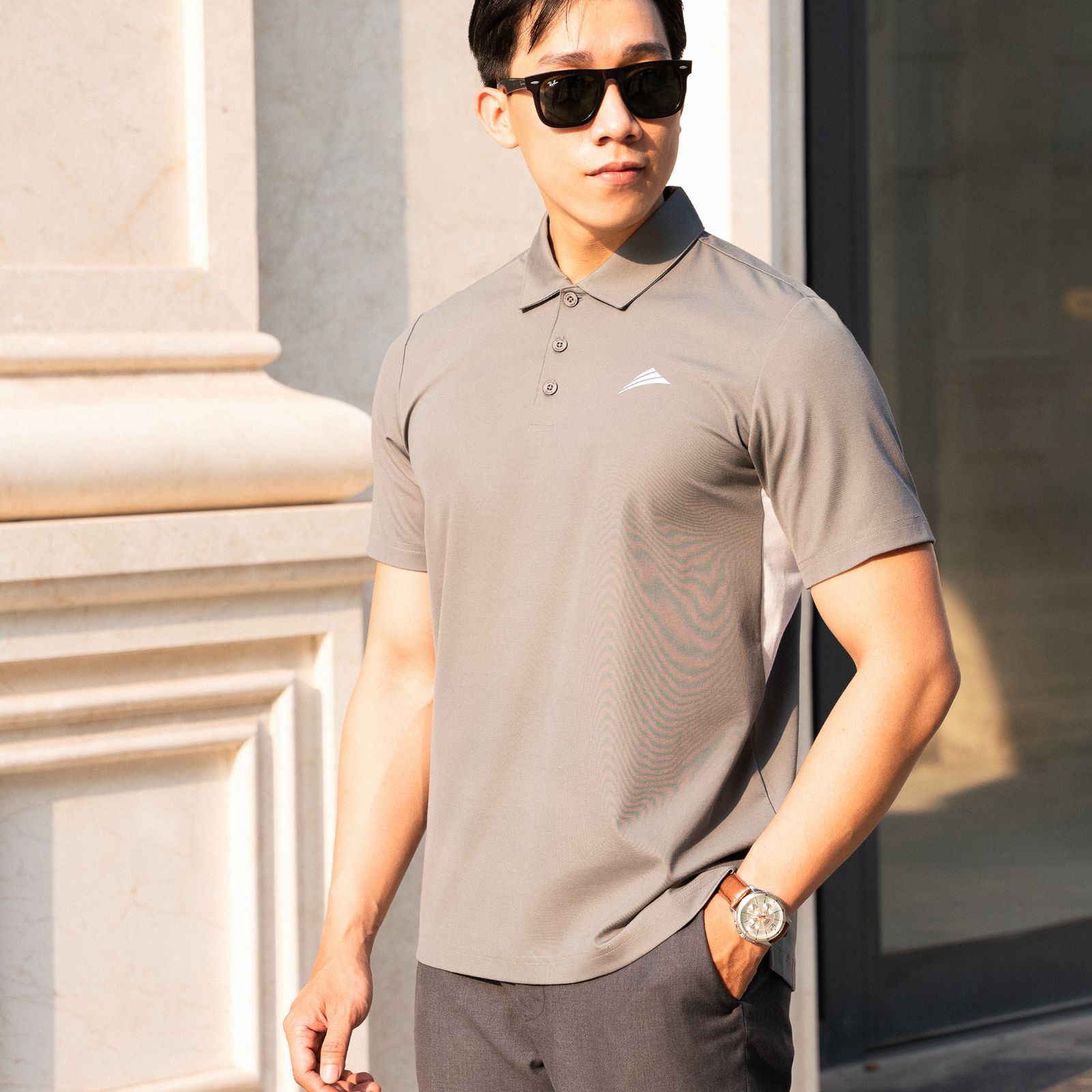 Áo Polo Nam Cổ Bẻ, Phối Nách, Xẻ Tà ALLPUR Công Nghệ Coolmax Siêu Mát - Chống Nhăn - Ngăn Mùi - Màu Trắng