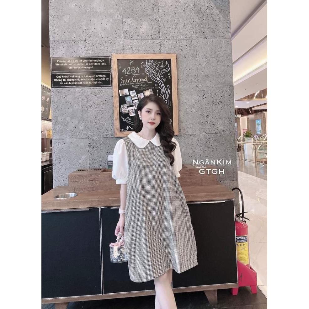 Váy bầu dài taychất cotton siêu mền, siêu mịnkhông xù, không bai mặc đi làm đi chơi đều đượcFree size 40~<70kg