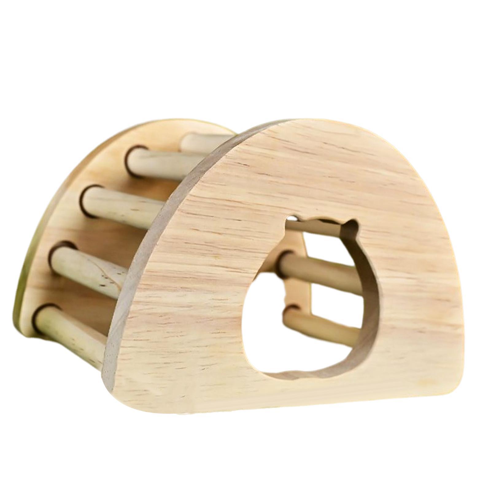 Wooden Hamster House Hideout, Playground Nest Box Hut, Furniture Climbing Toy for Chinchilla, Hedgehog, Gerbil, Rat, Ferret