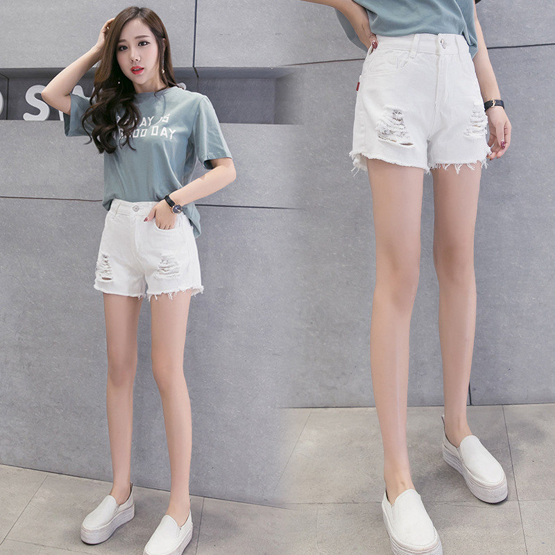 Quần short NỮ jeans trắng rách phong cách năng động cá tính Hàn quốc