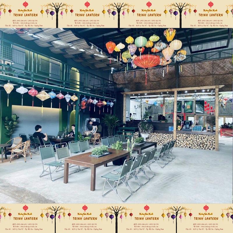 Đèn lồng siêu đẹp vải phi 3D in họa tiết hoa văn độc đáo siêu bền trang trí treo ngoài trời chống nước T03