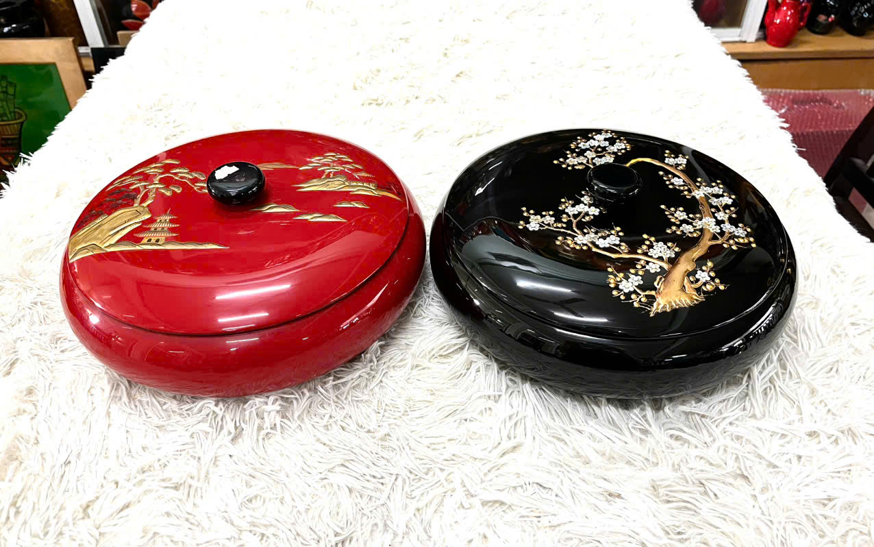 Hộp đựng bánh mứt 6 ngăn sơn mài Thanh Bình Lê hàng xuất khẩu đẹp, sang trọng