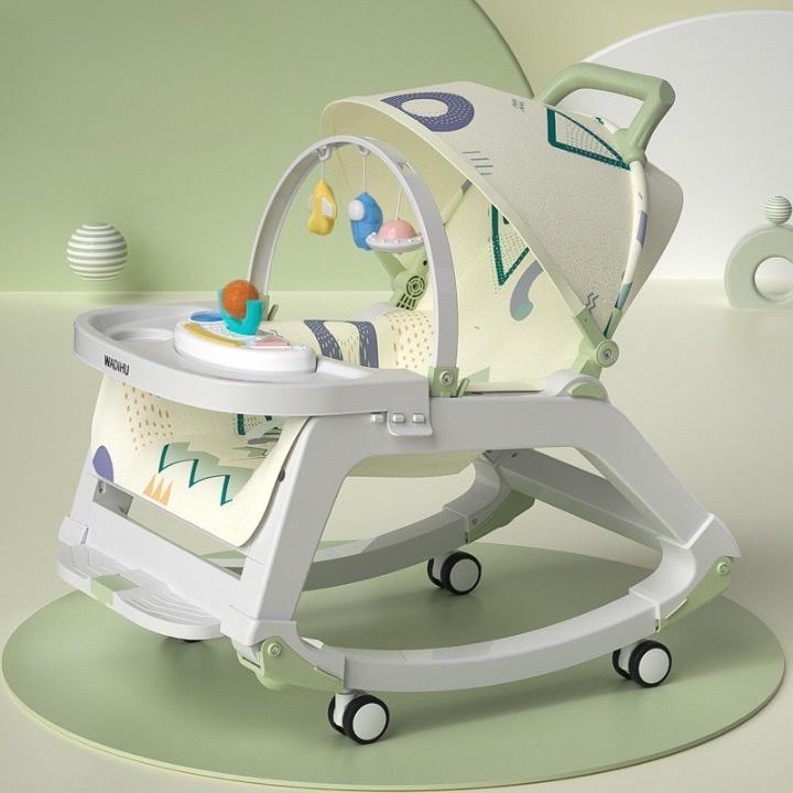 Ghế Đa Chức Năng Cho Bé WDH009 ( Bàn Ăn Cho Bé , Máy Che , Nghe Nhạc , Bập Bênh .Xe Đẩy ,Đồ Chơi Cho Bé.