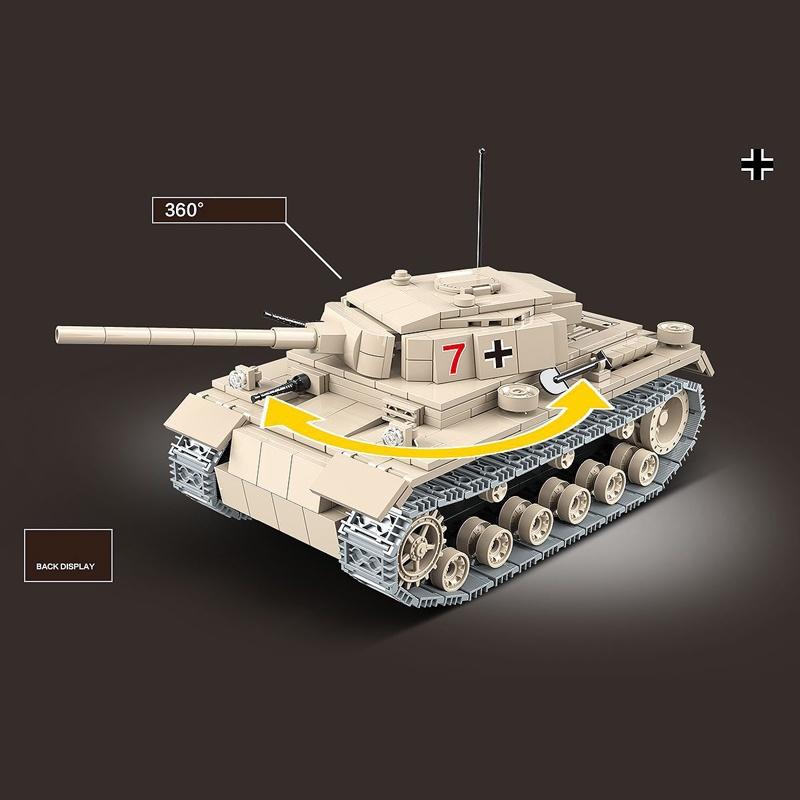 Đồ chơi Lắp ráp Xe Tăng Đức, Quanguan 100067 Panzerkampfwagen II Tank, Xếp hình thông minh, Mô hình xe tăng