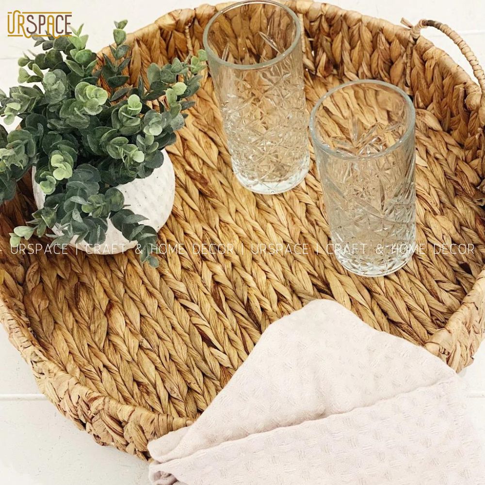 Khay tròn URSPACE đựng trái cây, bánh kẹo bằng lục bình thân thiện môi trường / ROUND HYACINTH TRAY