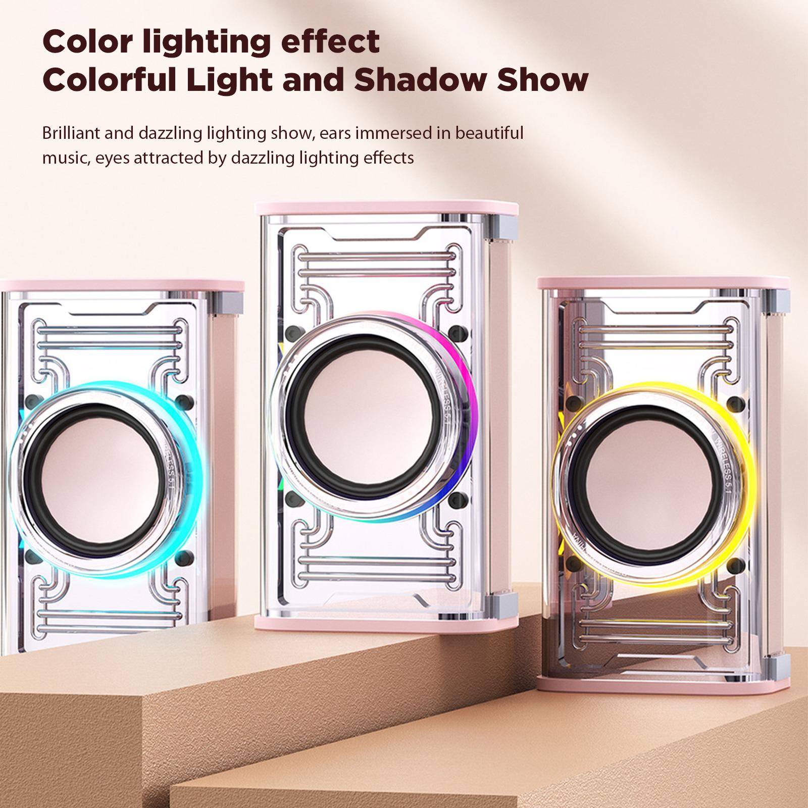 K07 loa âm nhạc mecha trong suốt không dây bluetooth 5.0 USB không dây loa âm thanh 3 LED Modes 600mah cho màu sắc: màu đen