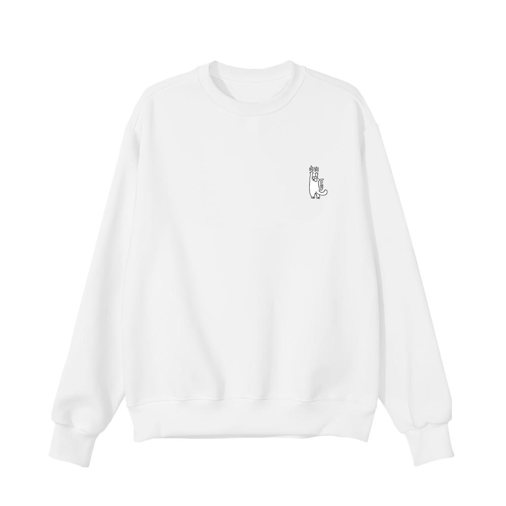 Áo dài tay trơn NỈ BÔNG Unisex MonsterX MÈO LAN CAN Sweater Ulzzang cặp đôi nam nữ form rộng oversize Hàn Quốc