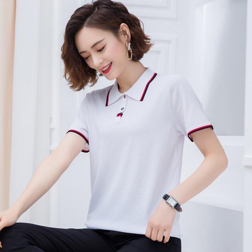 Áo Thun Nữ Áo Thun Polo Nữ Phối Viền Cúc Sành Điệu VC001 Thời Trang EMEY Chất Vải Mềm Mịn Cao Cấp