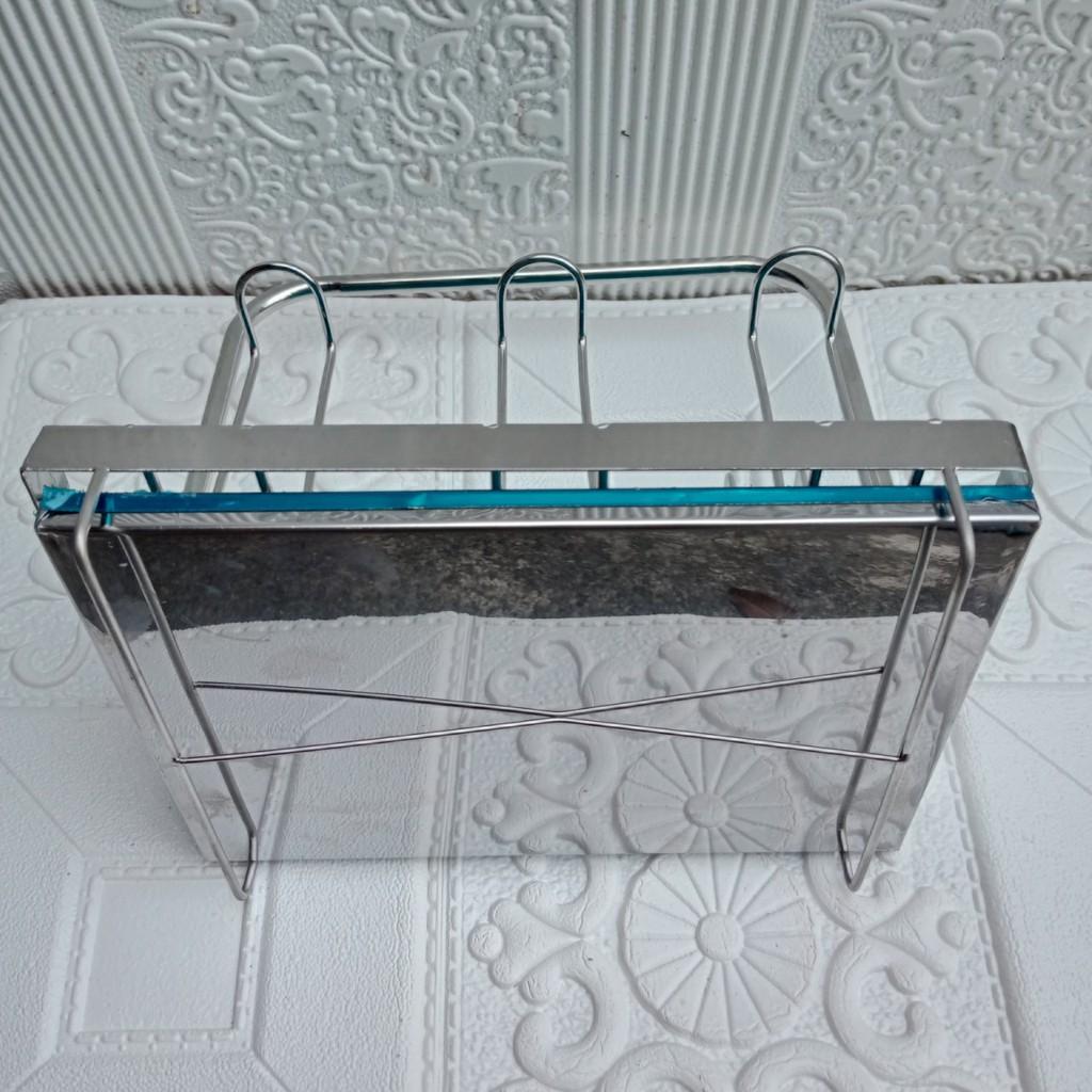 Kệ úp cốc ly inox cao cấp có khay hứng nước tiện dụng_100%inox