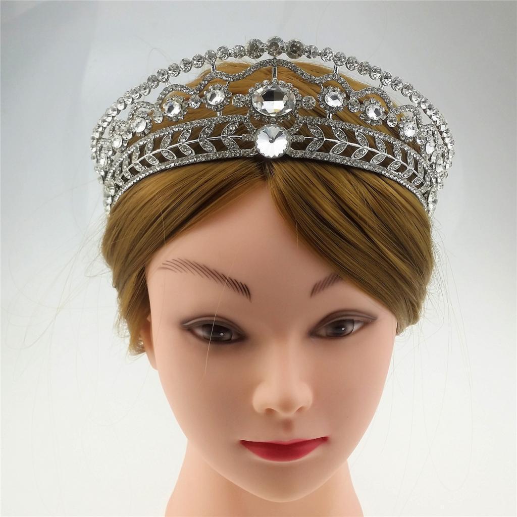 Wedding Diamante Rhinestone Baroque Tiara Crown Earrings Jewelry Set