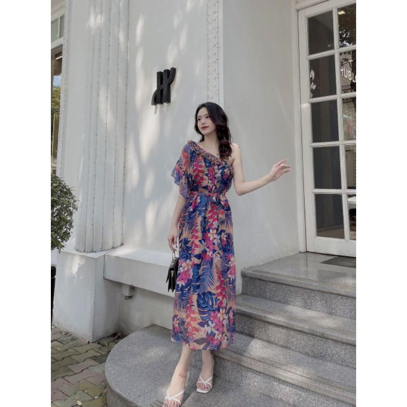 VÁY THIẾT KẾ SUÔNG LỆCH VAI TAY BÈO NHẸ JN07