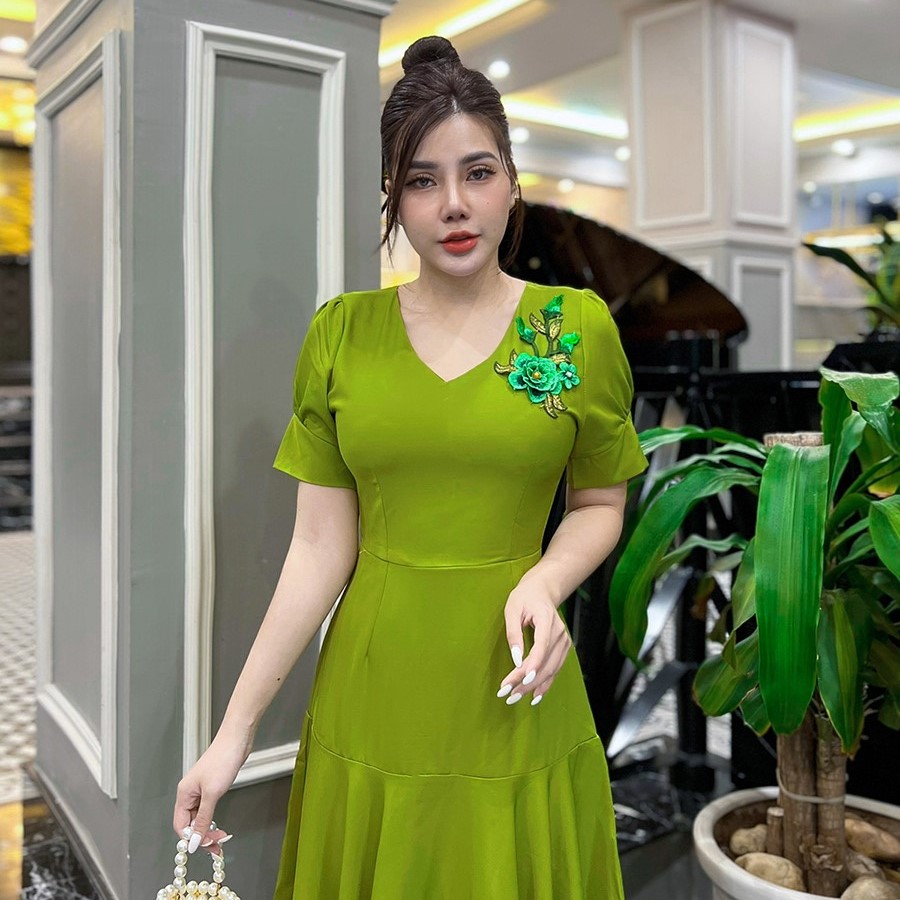 Đầm đuôi cá kết hoa thêu 3D D076 - Lady Fashion - Khánh Linh Style