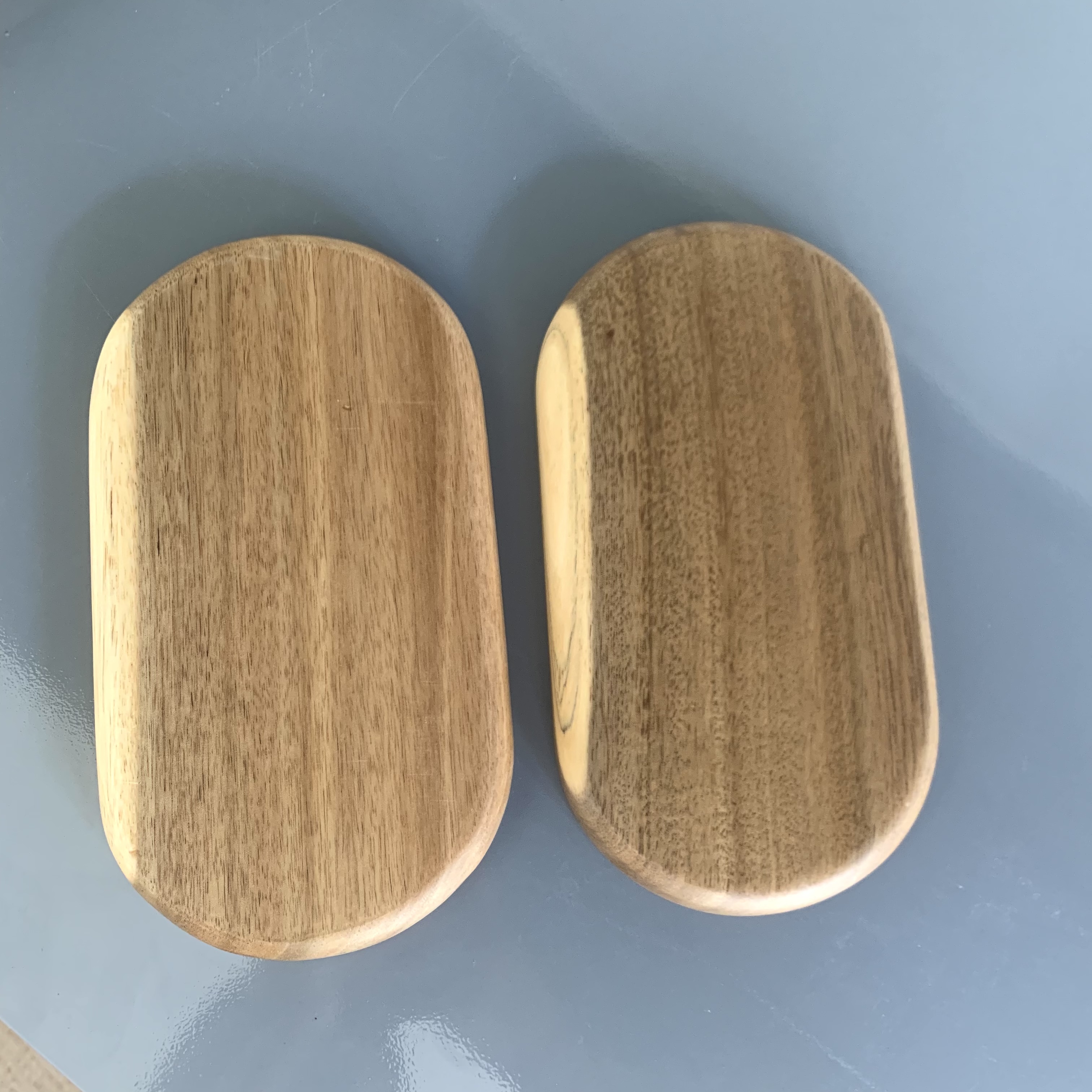 Khay Gỗ, Đĩa Gỗ Keo Nguyên Khối Oval 22x12cm Đựng Cốc uống Trà, Bánh, Hoa Quả Vitrapro