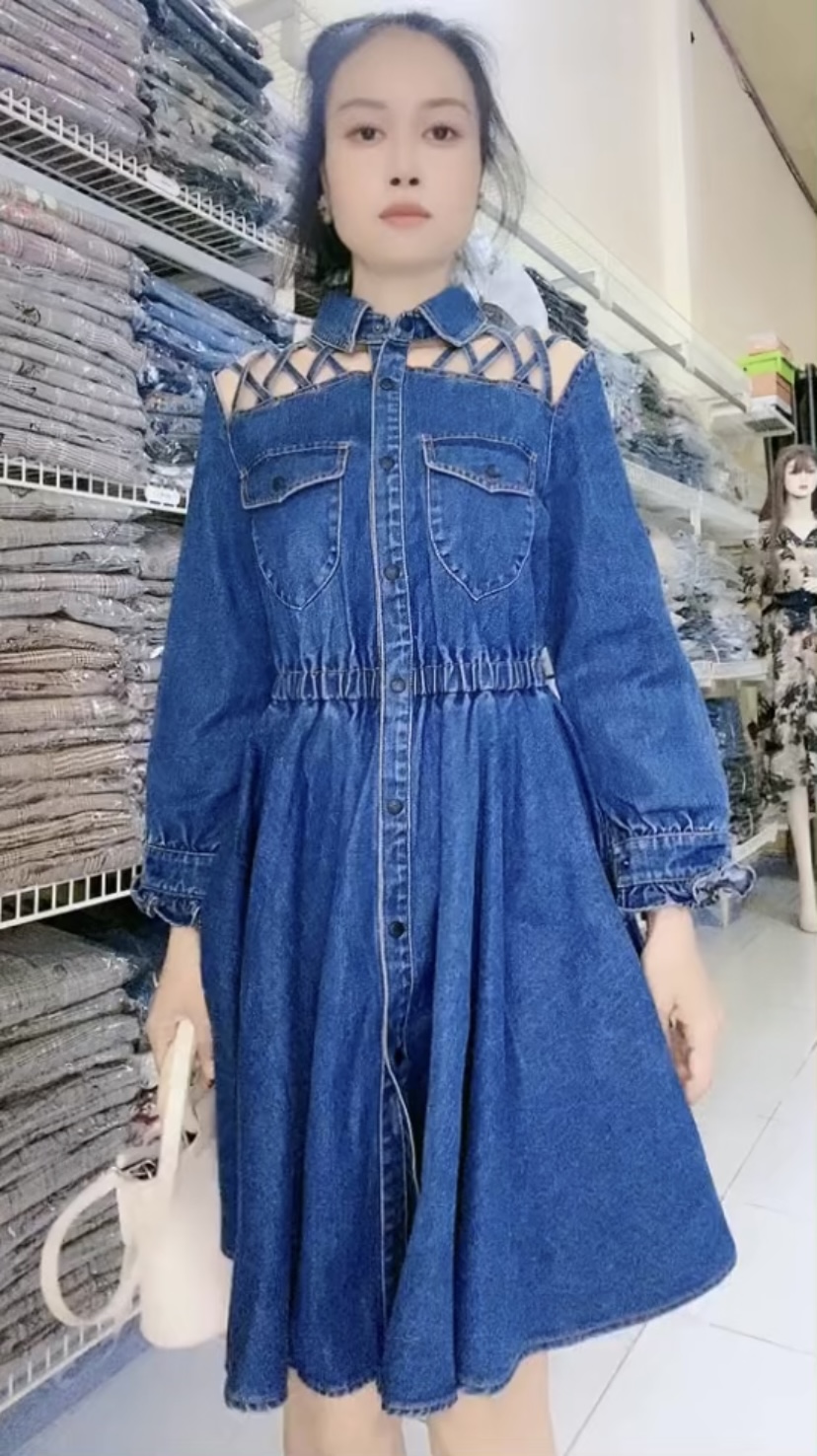 Đầm denim cao cấp siêu dễ thương Myqlothing