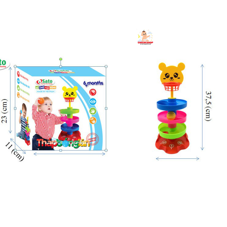 Đồ Chơi Thả Bóng Xoay Tròn, Tháp Bóng Lăn Cầu Trượt Nhiều Màu Sắc Cho Trẻ Từ 6 Tháng tuổi
