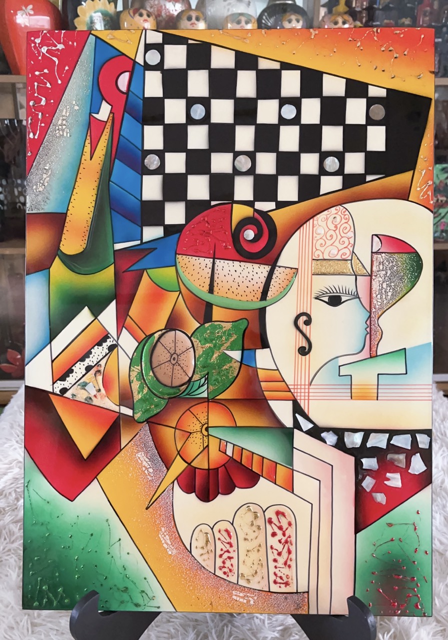 Tranh Sơn Mài - Họa Tiết PICASSO - Nghệ thuật trừu tượng - Size: 15x20 cm | 20x30 cm | 40x60 cm