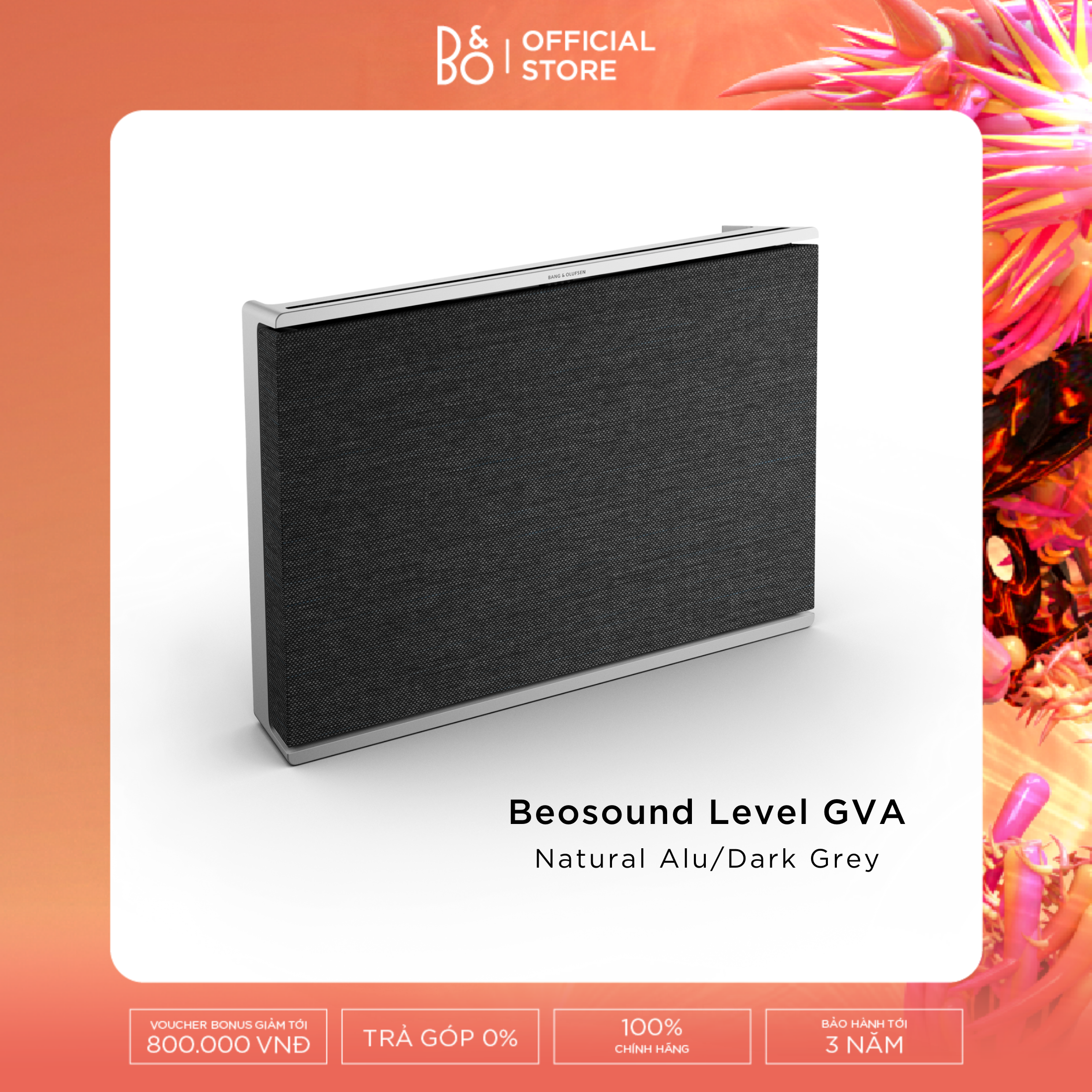 Beosound Level với Google Assistant - Loa WiFi mạnh mẽ, gọn nhẹ - Hàng chính hãng