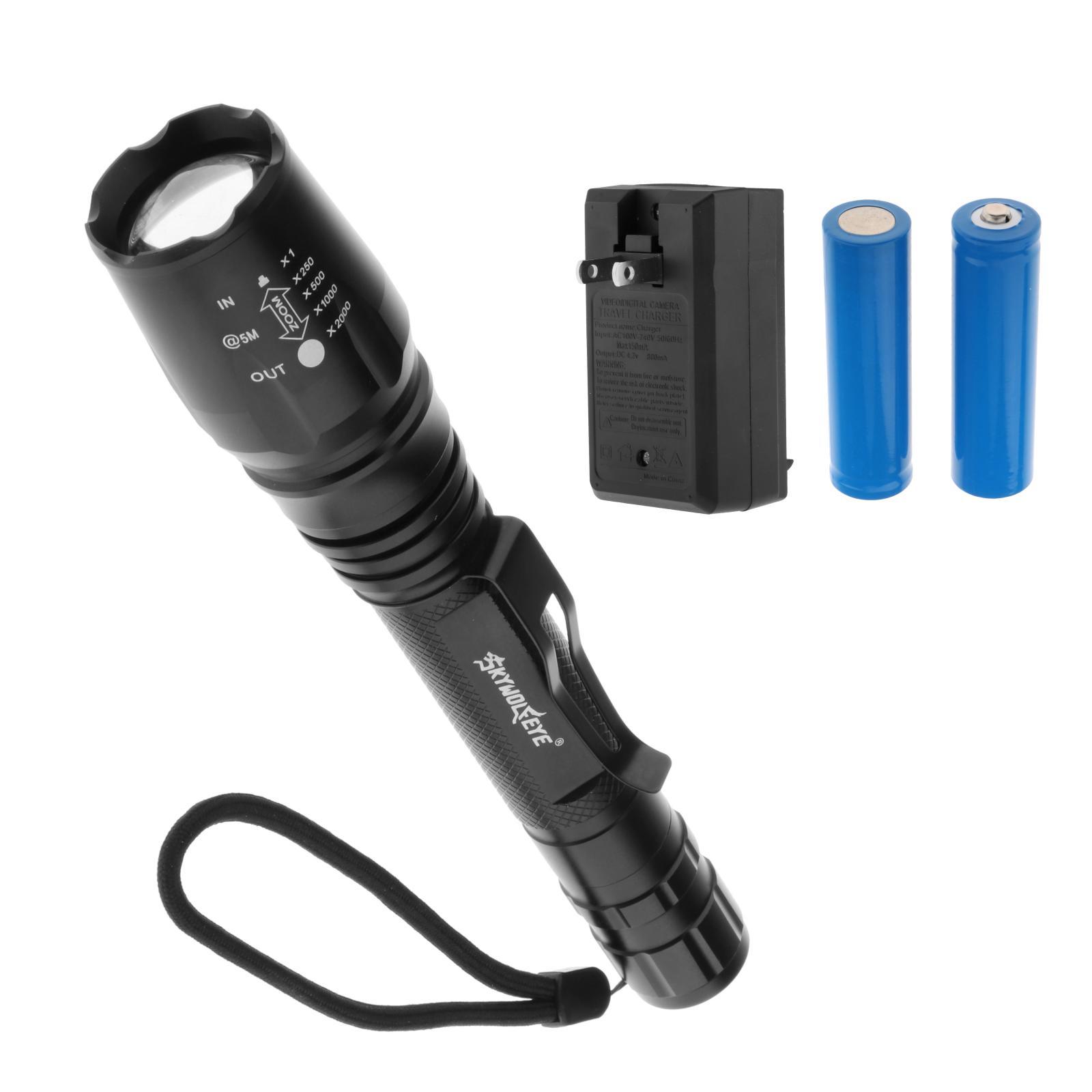 Rechargeable Torch LED Zoomable Flashlight Camping Hiking Flash Light Strobe