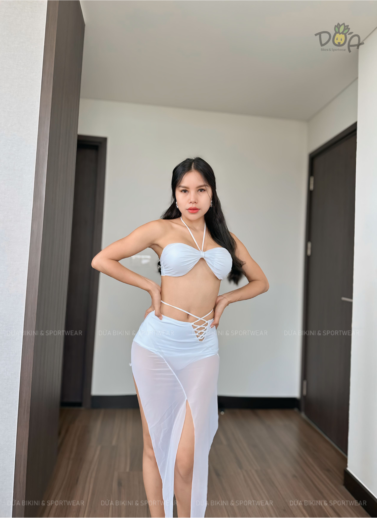 Camellia Bikini | Đồ bơi nữ hai mảnh cạp cao phối lưới xinh đẹp quyến rũ | DỨA BIKINI &amp;SPORTWEAR