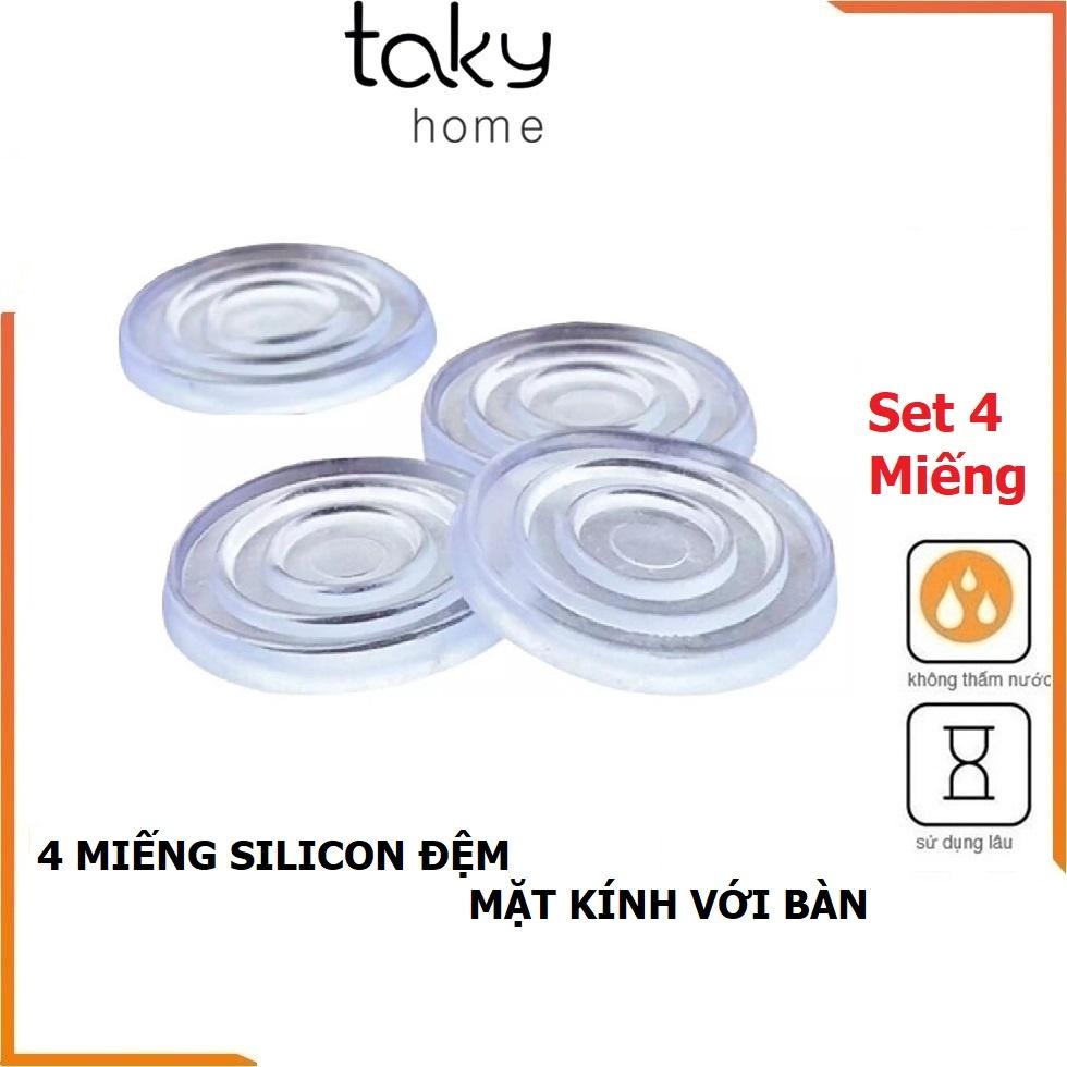 Miếng Đệm Kê Kính Mặt Bàn, Đệm Silicon Lót Giữa Kính Và Mặt Bàn Chống Xê Dịch Và Trơn Trượt Mặt Kính - TakyHome 5505