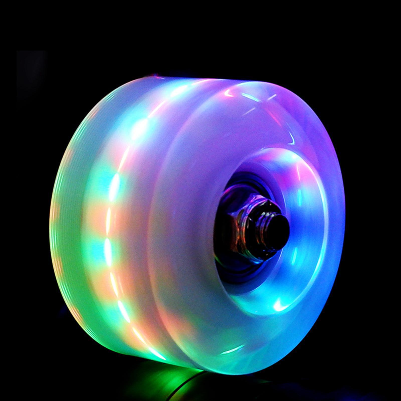 8Pcs Quad Roller Skate Wheels Luminous Skateboard Wheels Stable 32 x 58 mm Quiet Replacement with Bearings, LED Lights for Skateboard Indoor