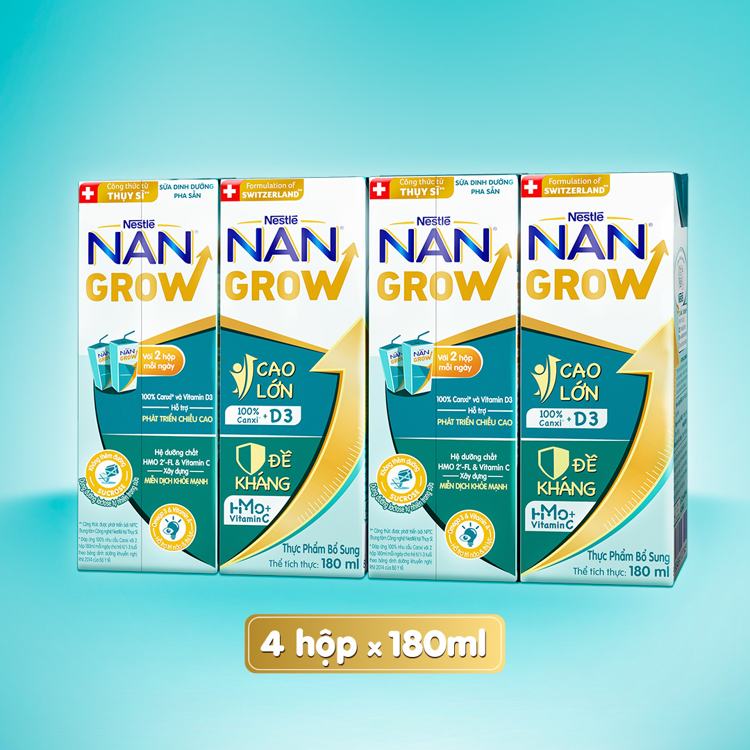 Bộ 2 Thùng 24 hộp Sữa pha sẵn Nestlé NANGROW sữa mát công thức từ Thụy Sĩ 6(4 x 180ml) - (Bé từ 1 tuổi)