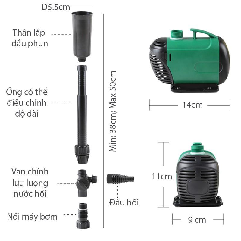 Máy Bơm Chìm LQB2000P-220V24W Không Chổi Than Có Đầu Phun Hình Nấm Cho Tiểu Cảnh,Hòn Non Bộ.