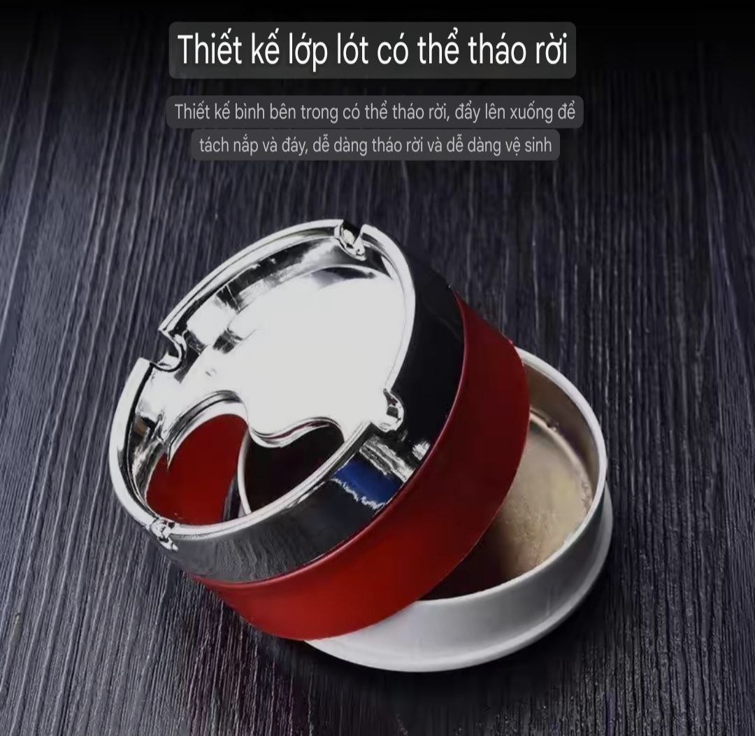 Gạt tàn nắp xoay - gạt tàn xoay chắn bụi dễ sử dụng