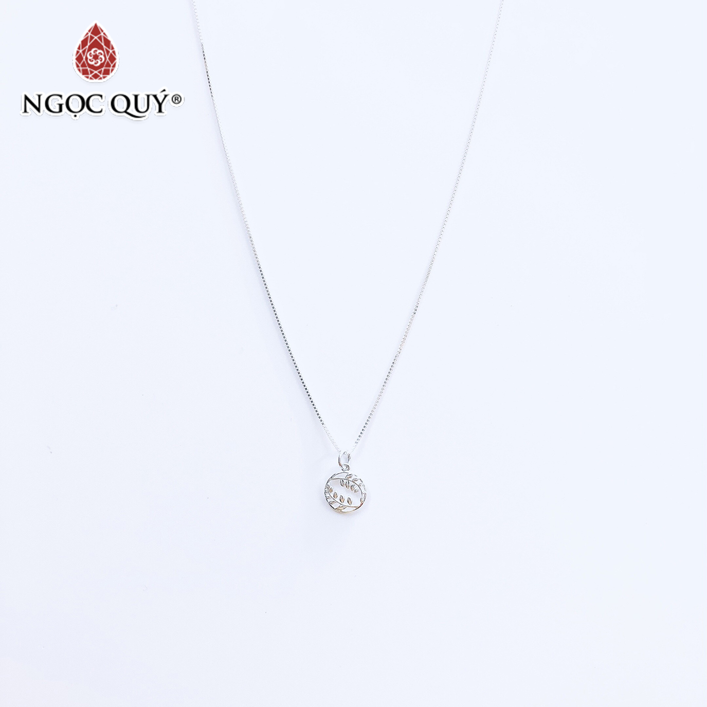 Dây chuyền bạc mặt vòng nguyệt quế - Ngọc Quý Gemstones