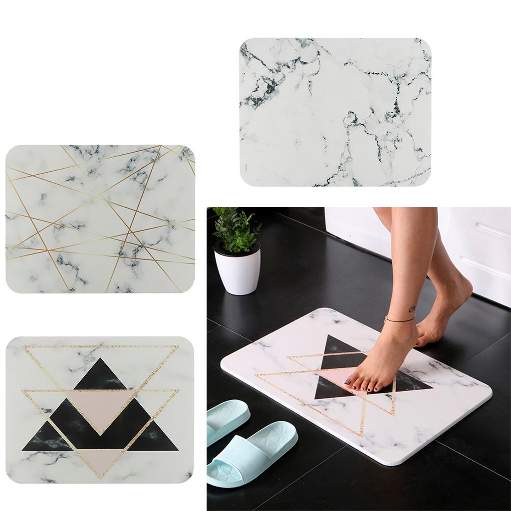 Diatom Mud Quick Dry Mat Doormat for Kitchen Bathroom Rectangle 45x35cm A