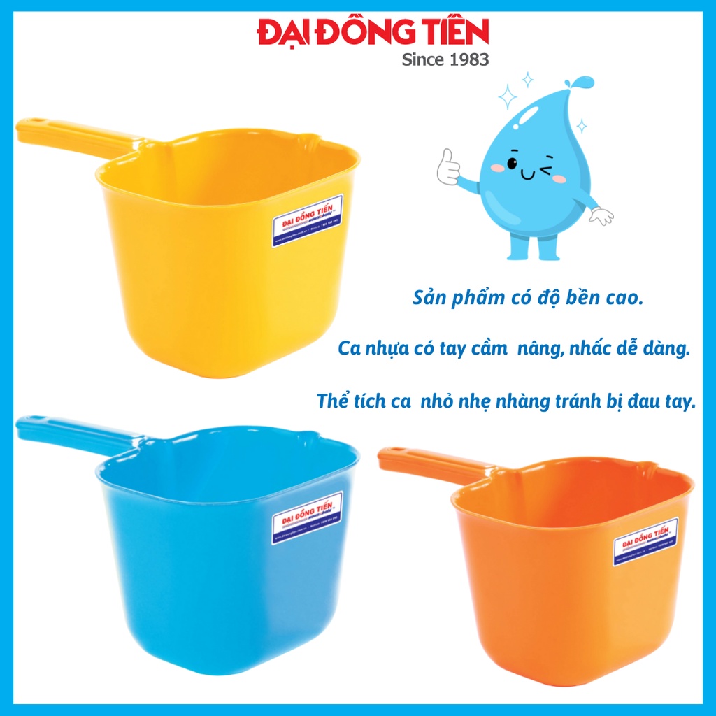 Ca nhựa múc nước phòng tắm cán dài 1450ml KT  24.5 x 15.9 x 13.2 cm Đại Đồng Tiến tiện tích gia đình