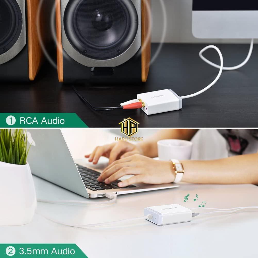 Cáp USB sang RCA hỗ trợ Mic + tai nghe Ugreen 30521 cao cấp -Hàng Chính Hãng