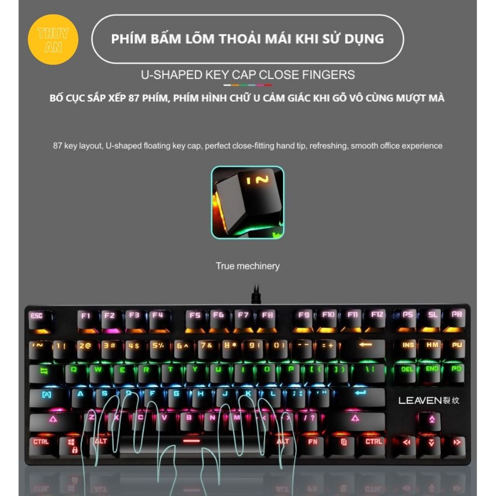 Bàn Phím Cơ Máy Tính Crack K2 PRO Led RGB 10 Chế Độ Khác Nhau, Chơi Game Dùng Văn Phòng Cực Đã - Hàng nhập khẩu