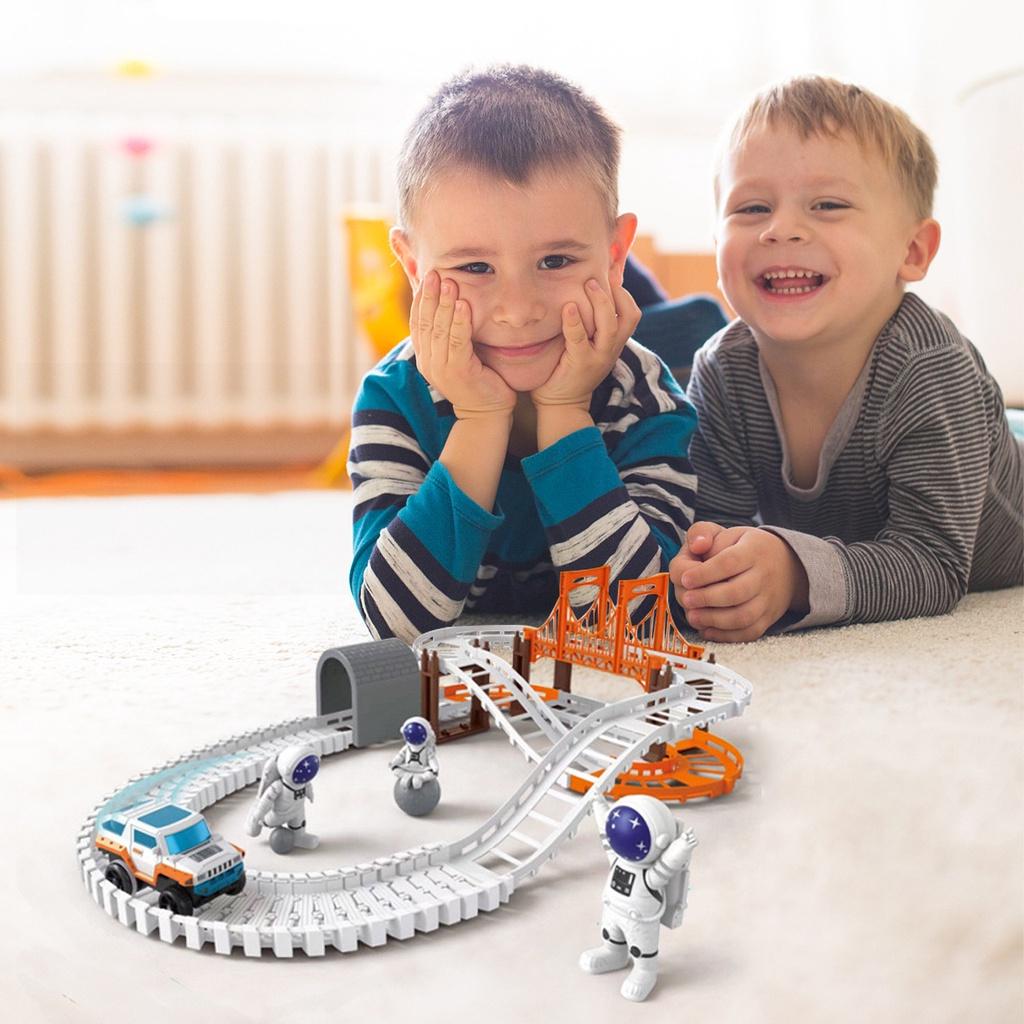 ĐỒ CHƠI LẮP RÁP ĐƯỜNG ĐUA, ĐƯỜNG RAY PHI HÀNH GIA OUTER SPACE TRACK THÁM HIỂM KHÔNG GIAN CỰC HẤP DẪN CHO BÉ KHÁM PHÁ