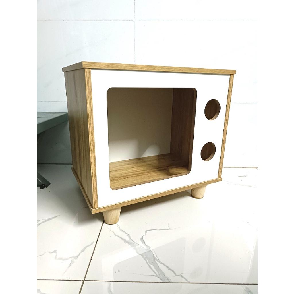 Nhà cho mèo, chuồng mèo gỗ giá rẻ, thiết kế hiện đại, di chuyển linh hoạt
