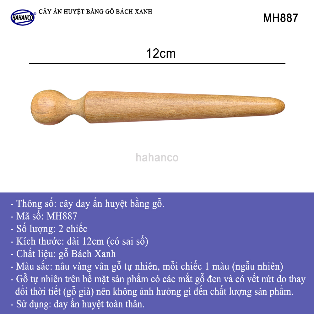 Combo 2 cây ấn huyệt bằng gỗ Bách Xanh thơm (MH887) day ấn huyệt toàn thân - Đả thông kinh mạch và lưu thông khí huyết