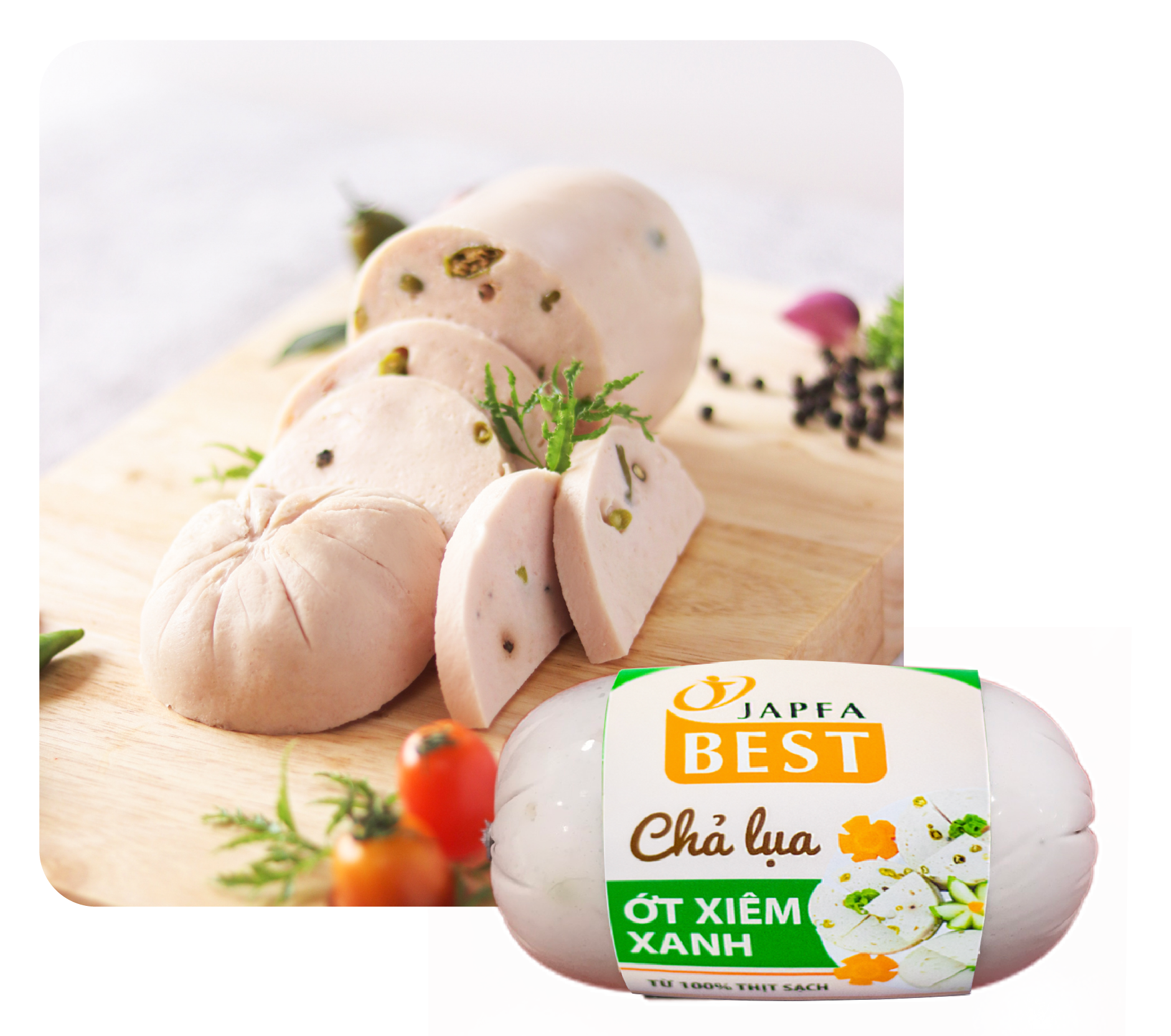 Chả lụa ớt xiêm xanh Japfa Best - 500g
