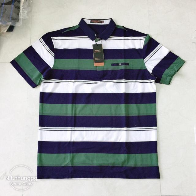 Áo phông nam trung niên ngắn tay có cổ chất bao đẹp co giãn 4 chiều Quần áo nam trung niên