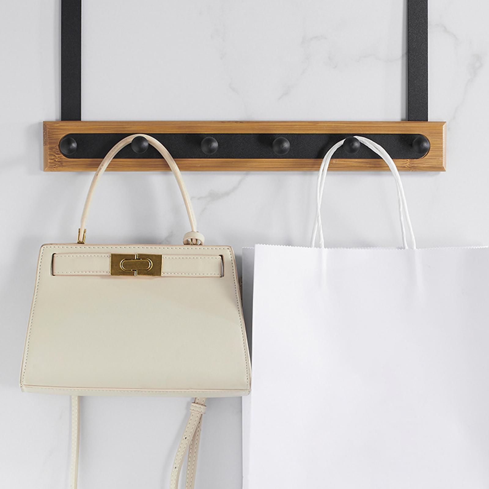 Over Hook Behind Back of Door Organizer Hooks Over Door Towel Rack Bathroom Home Organizer for Hanging Coat Handbag Hat Robe Towels,