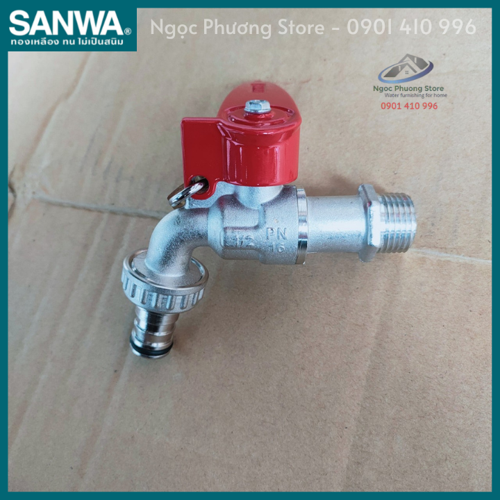 [SANWA THÁI LAN] Vòi vườn, vòi hồ, vòi nước có chìa khóa SANWA, 100% nhập khẩu, Phi 21mm CKT15L