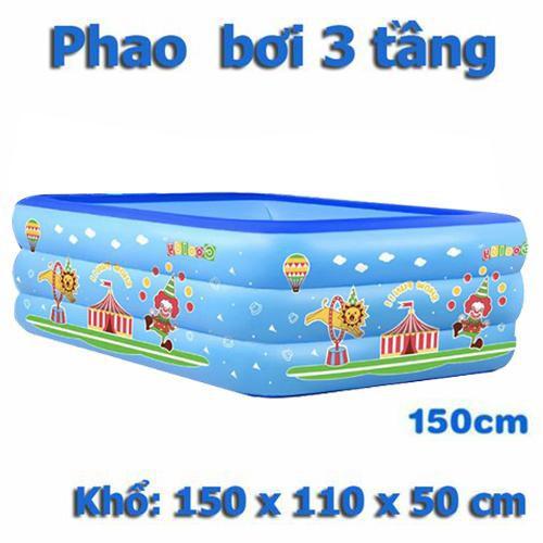 bể phao bơi,Bể bơi phao trong nhà, hình chữ nhật kích thước 150cm