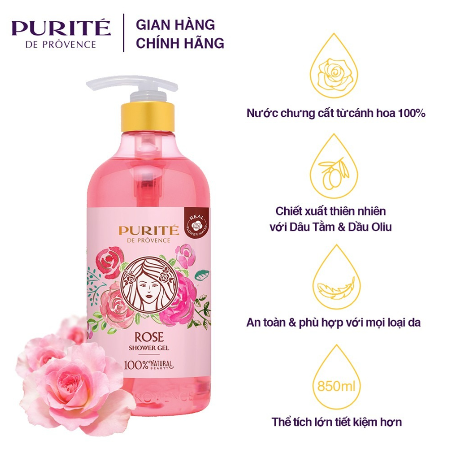 Sữa Tắm L'amont En Provence Rose & Honey Shower Gel Hương Hoa Hồng Chai 500ml