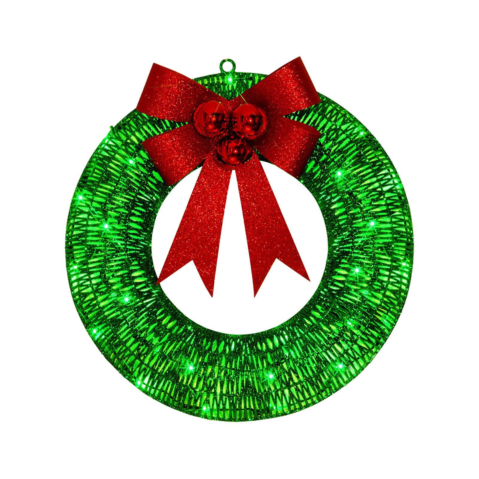 Christmas Wreath Flower Wreaths Ornaments Warm Light Wreath Front Door Wreath for Outdoor Home Window Living Room Balcony