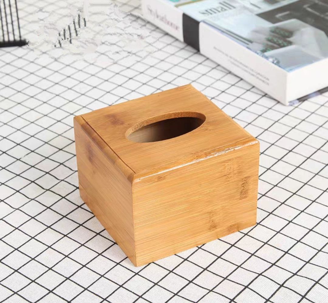 Hộp Gỗ Tre Đựng Giấy Ăn 4 Mặt Chữ Nhật Cao Cấp